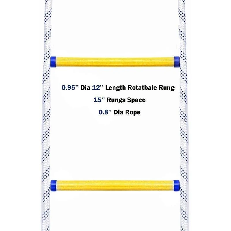 6.5 ft Prilagodljiv Lestev Vrvi Lestve Izolirana Lestev za Reševanje Lestev, Plezanje Anti-Skid Inženiring Vrvi Lestve