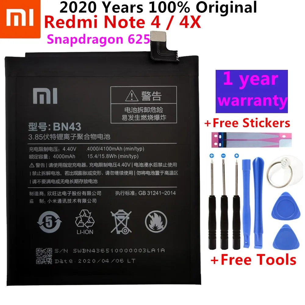 Prvotne Nadomestna Baterija Za Xiaomi Mi Max Max 2 Max 3 Redmi 4 Pro Prime Redmi Opomba 4X / Note4 Telefona, baterije +Orodja