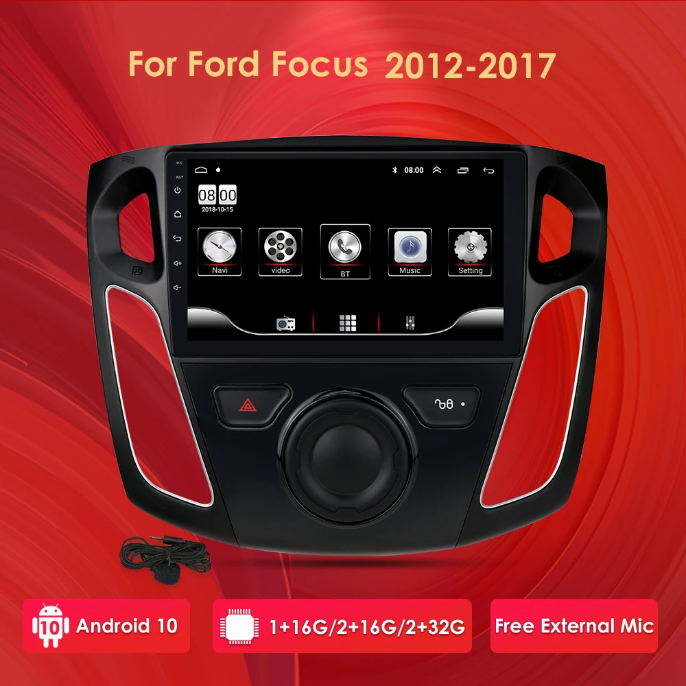 Android 10 2 gb RAM, 2 din 9-Palčni Avto Radio Multimedijski Predvajalnik Videa Za Ford Focus 2012-2017 Navigacija GPS autoradio Ogledalo Povezavo