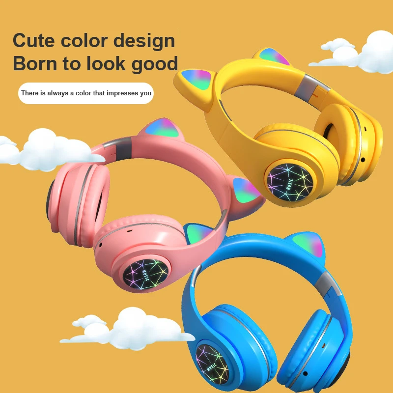 M2 Mačje Uho Svetlobna Head-mounted Slušalke Slušalke Brezžične Bluetooth Slušalke Z Mikrofonom za prostoročno telefoniranje Otrok Otroke Darila 2020