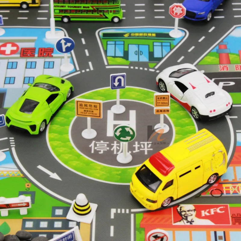 Otroški Avto Igrače 10 Avtomobilov + 1 Zemljevid Mesta Parkiranje Zemljevid Cestni Zemljevid Toy Model Avtomobila Plezanje Pad angleški Dan Otrok Otroke Darila