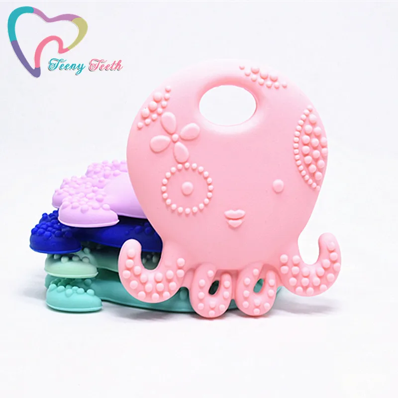 Poskočno Zobe 3 KOS Silikonski Hobotnica Teether Hrana Razred Baby Začetnih Žvečljive Igrače Ustvarjalne Obesek Za Modni Nakit, Izdelava