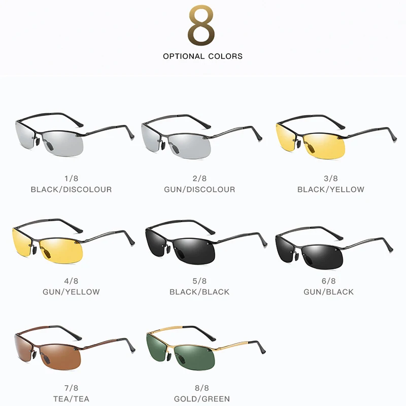 Luksuzni HD Polarizirana Photochromic sončna Očala Mens Prehod Vožnje Ribolov sončna Očala Moški Voznik Očala Oculos gafas de sol