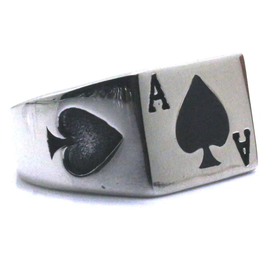 Ace of Spades Poker 316L iz Nerjavečega Jekla Obroč Kul Darilo Za Prijatelja Brezplačna Dostava