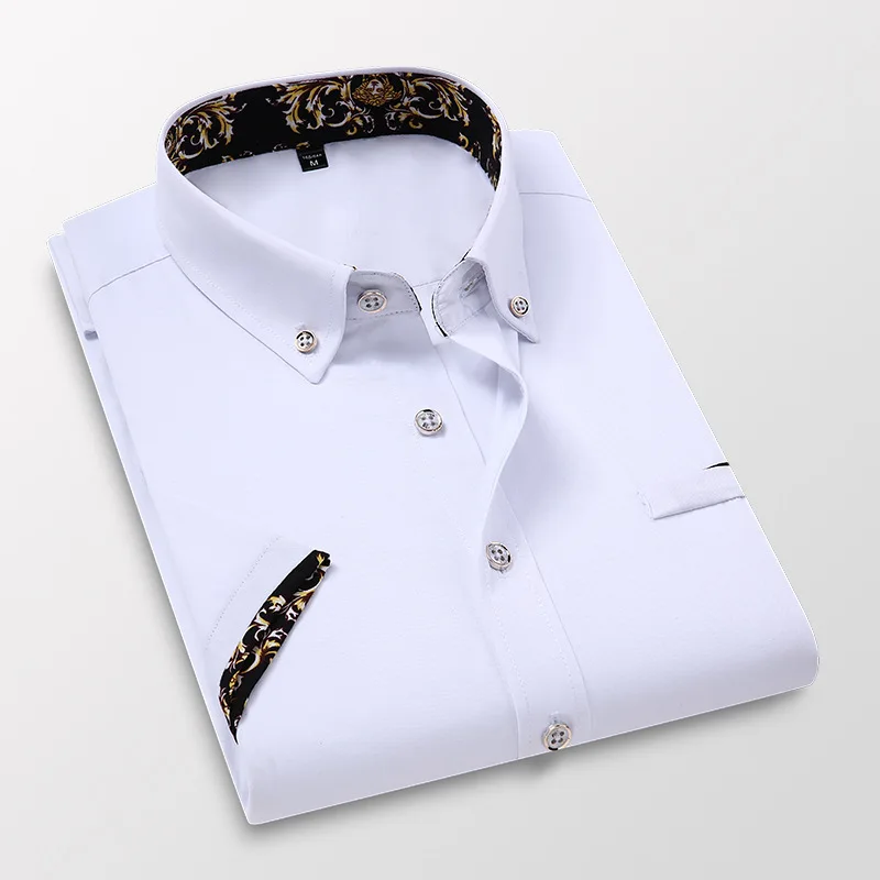 Nov Poletni Plus Velikost 5XL Moške Majice Kratek Rokav Poslovnih Formalno Srajce za Moške Oblačila Obleko, Bluzo Srajce Moda Homme 2020