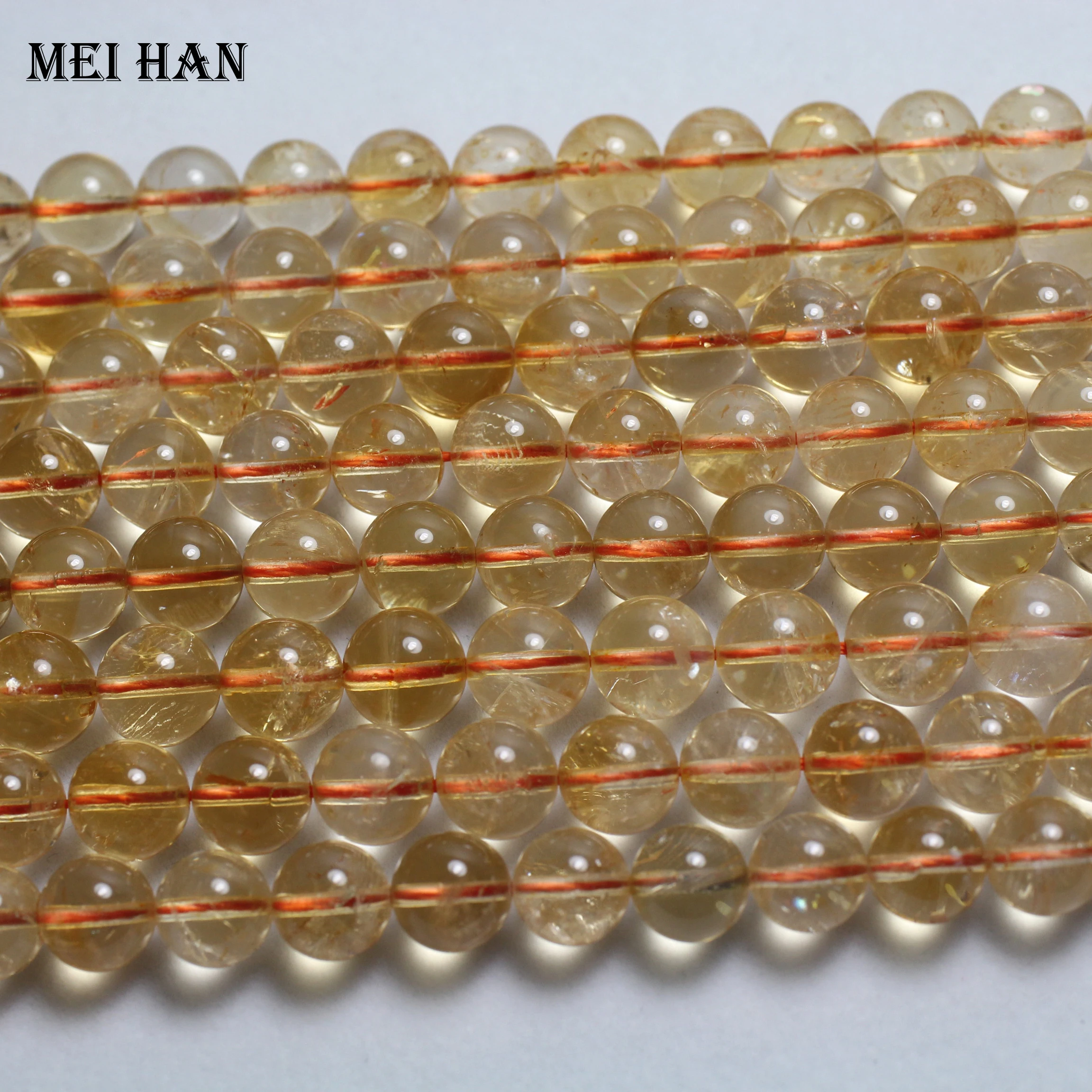 Meihan Brezplačna dostava (1 sklop/set) naravne 9.5--10,5 mm Jasno Citrine nemoteno krog kroglice za nakit, izdelava načrta ali darilo