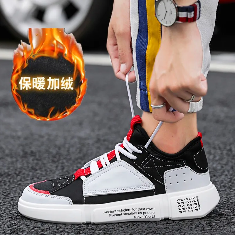 Toplo in žamet udobno fashion lace športni copati za odrasle športni čevlji PU dnu moška obutev športna obutev