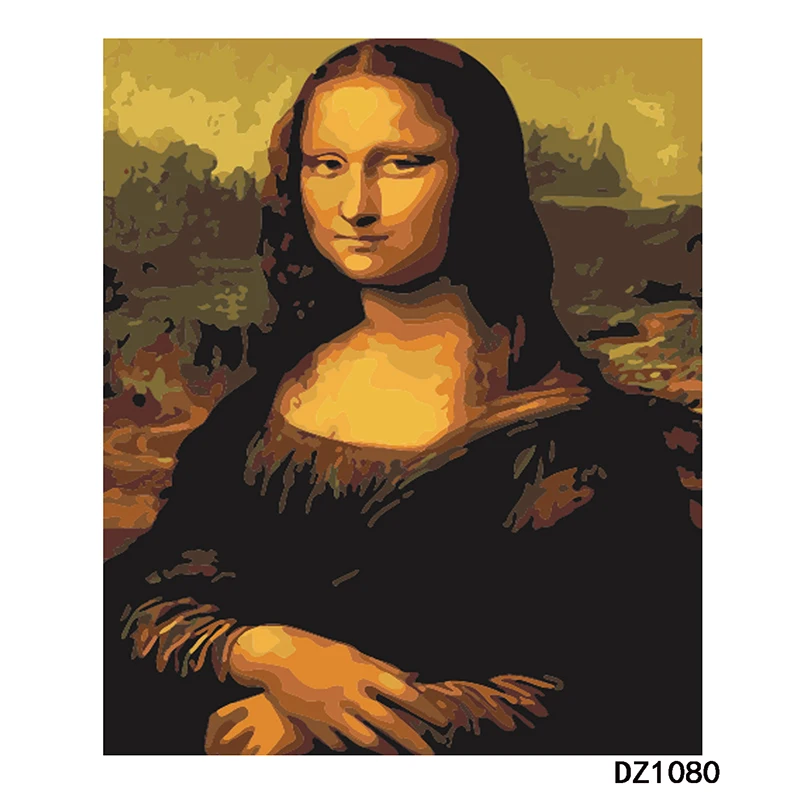 Barvanje Z Številkami DIY Dropshipping 40x50 60x75cm Nasmejan lepoto Mona Lisa Slika Platno Poročno Dekoracijo slikah Darilo