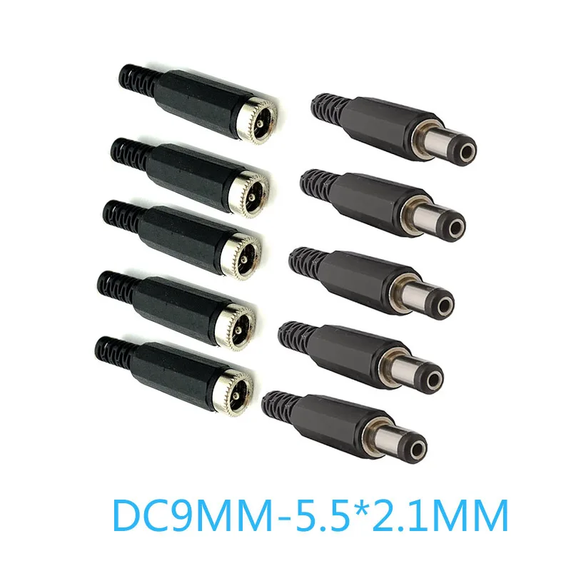 100 kozarcev DC Power5.5*2.1 MM Moški Ženski Svečke Socket Adapter Priključki 2.1x5.5mm Ženski 5.5*2.1 mm Moški priključek