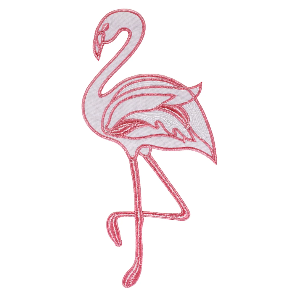 10pieces Roza Bleščica Flamingo Žerjavi Ptica Vezenje Aplicirano Tkanine Nazaj Obliži Oblačila Značko Šivalni Pribor TH1124