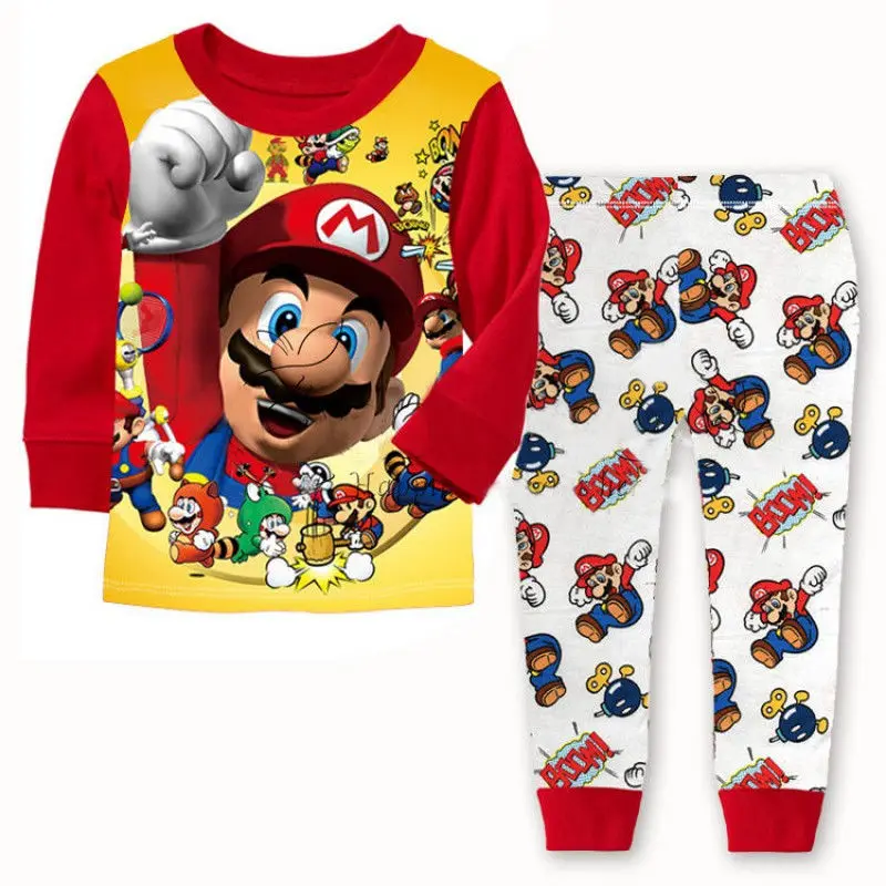 Risanka Otroci Malčka Fantje Super Mario Sleepwear More Pižamo Določa Otroška Oblačila, 1-7Y