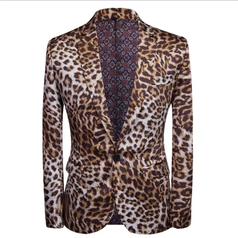Vroče Prodaje Leopard Tiskanja Moških Obleko Jopič Komplet S Hlačami do leta 2020 Priljubljena Priložnostne Stopnji Uspešnosti DJ Suknjič Luksuzni Pevka Star Plašč