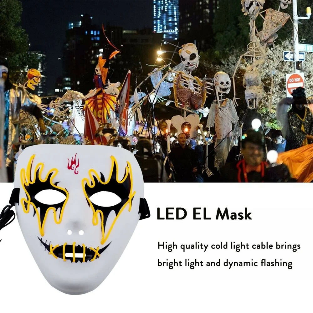 10 Barv Vroče Pustne Maske LED Masko Utripa, EL žice Žareče Prilagodljivo LED, Neon, luči Za dance DJ Carnival Party Supplies