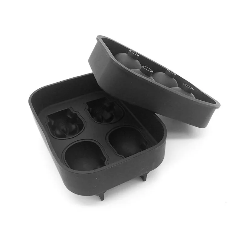 Pripomočke Prodaje Vroče Velike CubeTray Puding Plesni 3D Lobanje Silikonski 4-Votlini DIY Ice Maker Gospodinjsko Uporabo Velik Mens Darilo