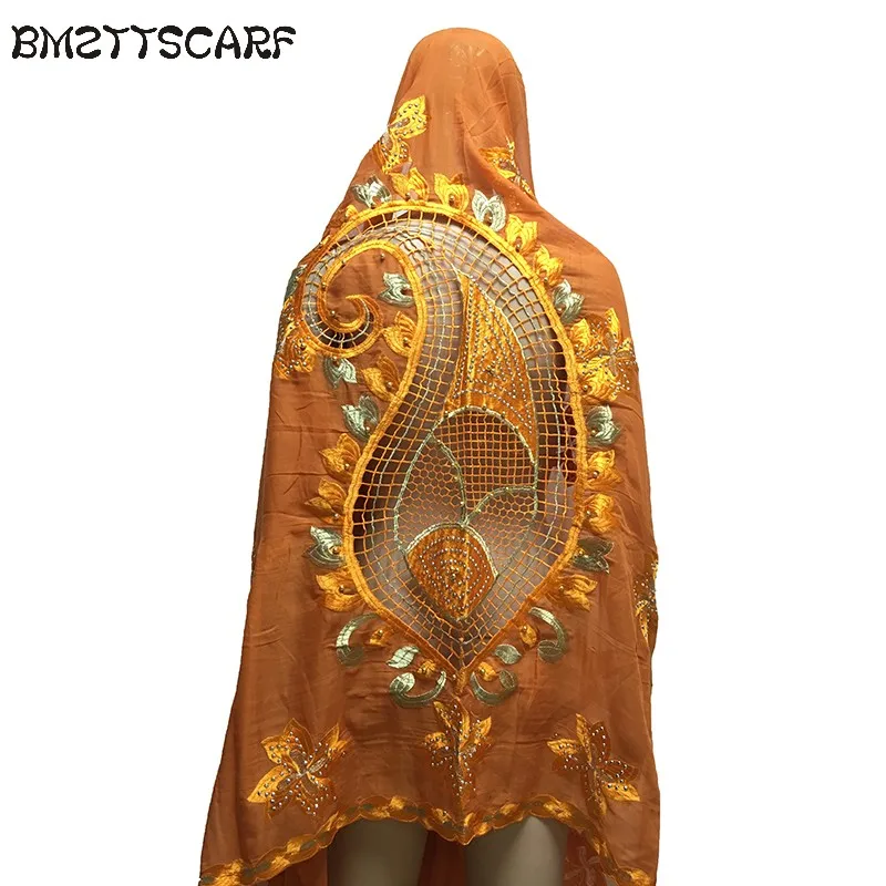 Afriške ženske šali muslimanskih vezene velik šal lepo design na hrbtni strani mehko bombažno šal z BISERI za šali BM650