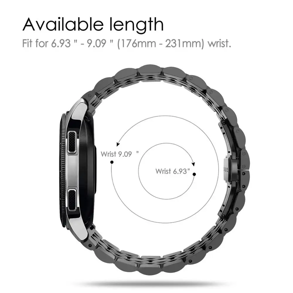 Iz nerjavečega Jekla, trak za Huawei watch GT 2 Samsung Galaxy watch 46mm traku Orodja S3 Obmejni pas 22 mm kovinski pas, zapestnica 46 mm