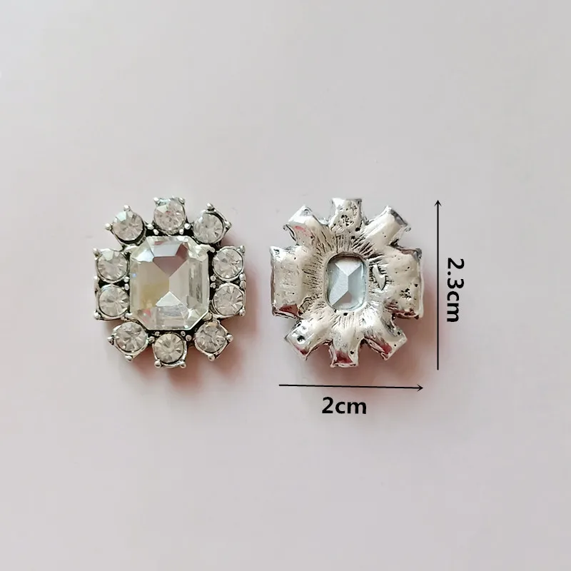 50pcs 20*23 mm Anti Kristalno Kvadratnih Kroglice Čar za Oblačila DIY Ročno Ostra Modni Nakit, izdelava