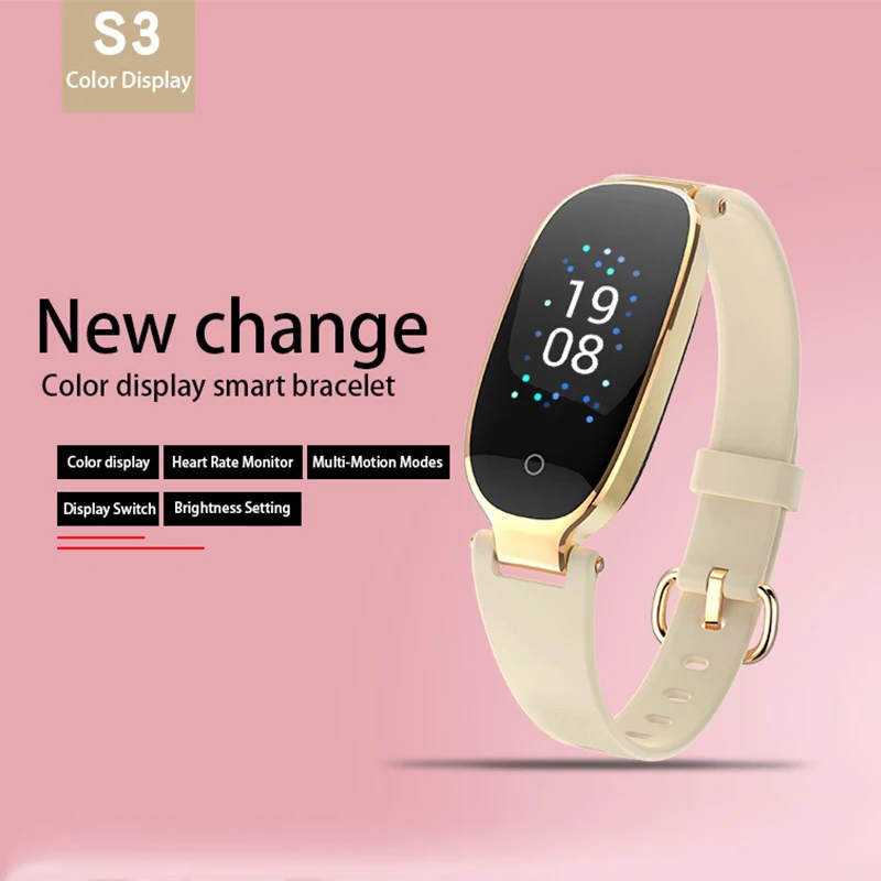 Bluetooth Nepremočljiva S3 Pametno Gledati Moda za Ženske Ure Srčnega utripa Fitnes Zapestnica Smartwatch Šport Zapestnica za lady