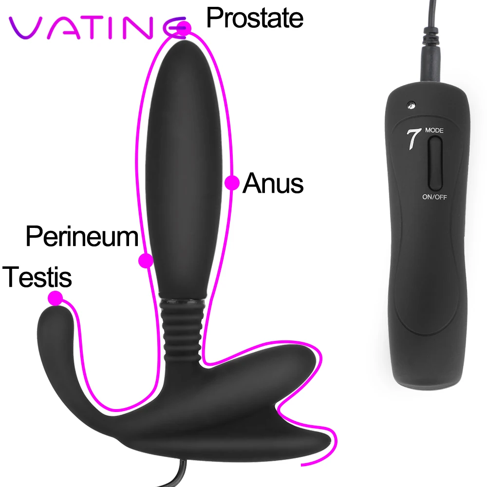 VATINE 7 Frekvenca Daljinsko Contorl Klitoris Stimulator Analni Vibrator iz Silikona, Moški Prostate Massager Butt Plug Vibrator Seks Igrače