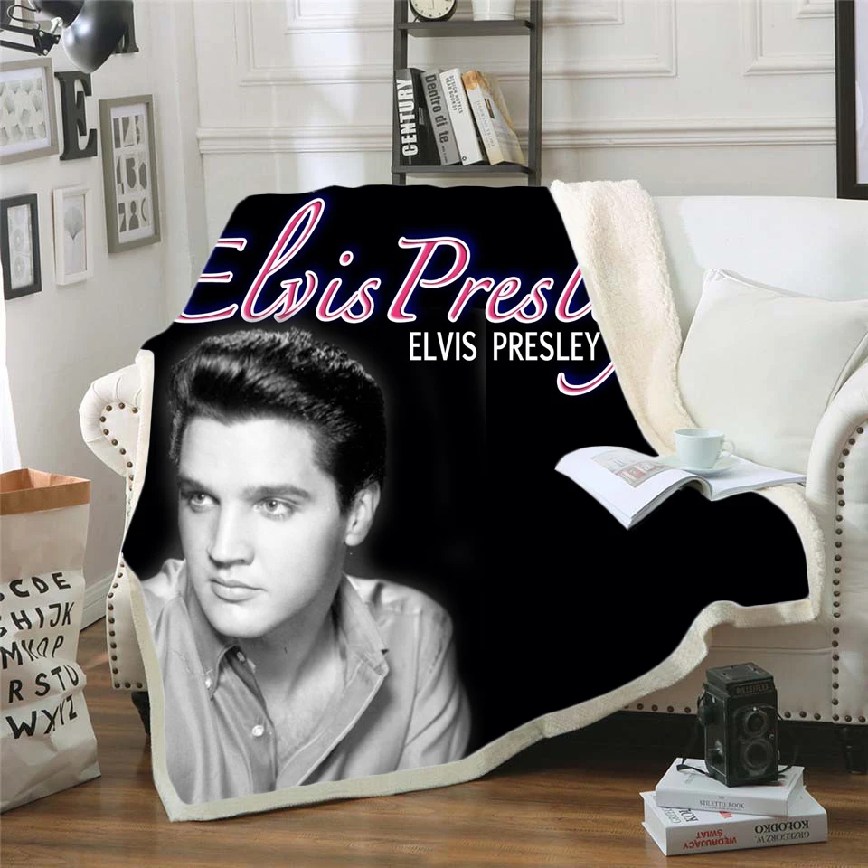 Elvis Presley 3d tiskanih flis odeja za Postelje Pohodništvo Piknik Debela Odeja Modi Bedspread Runo Vrgel Odejo slog-7
