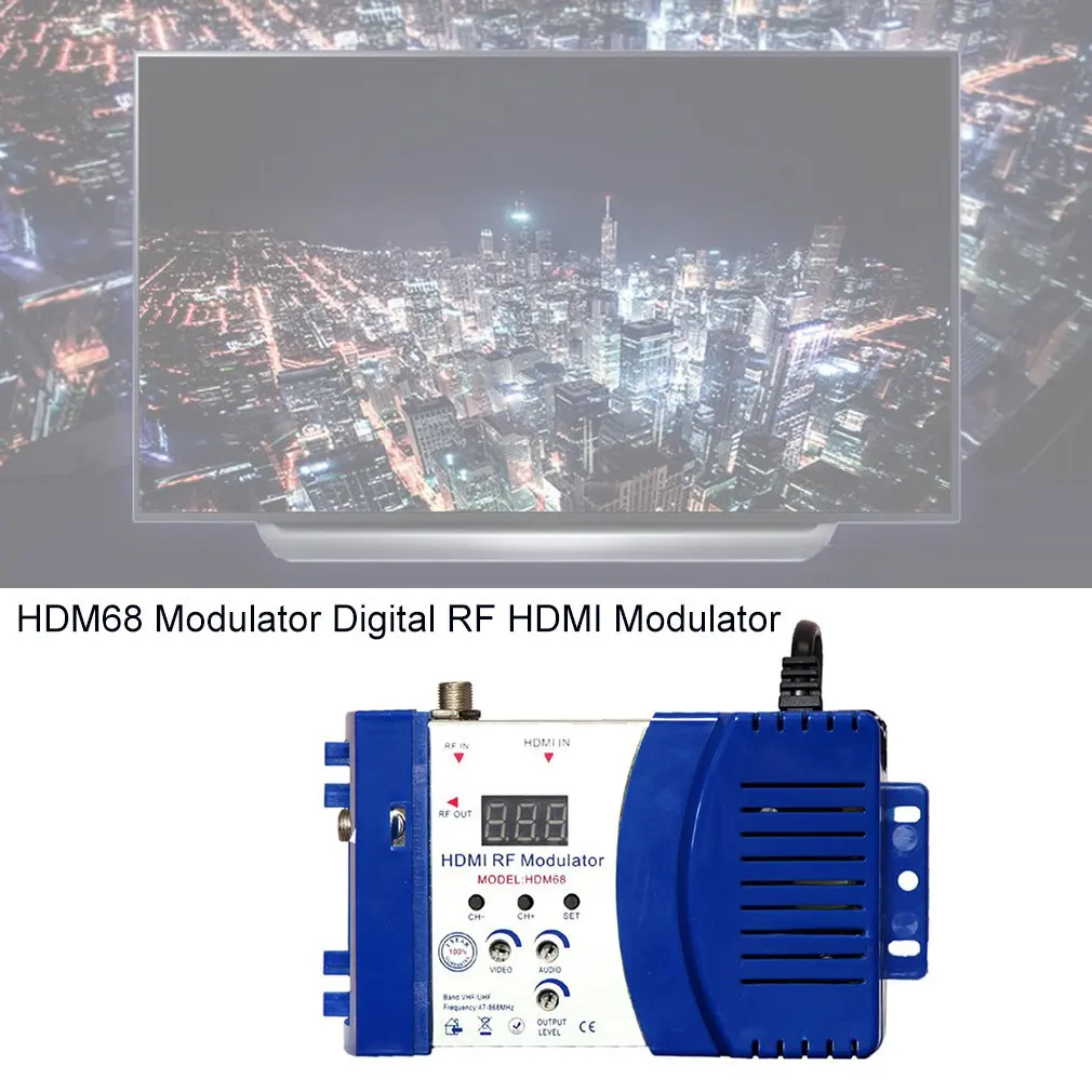 HDM68 Modulator Digitalni HDMI RF-združljiv AV Modulator, da RF Pretvornik VHF, UHF PAL/NTSC Standard Prenosni Modulator za AU Modra