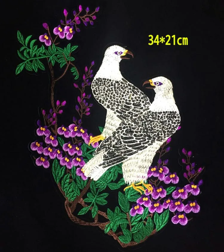 Vezenje roza, vijolično, zeleno cvetje z golobi miru kombinacija obliži DIY šivanje za oblačila okraski obliž decals A1309