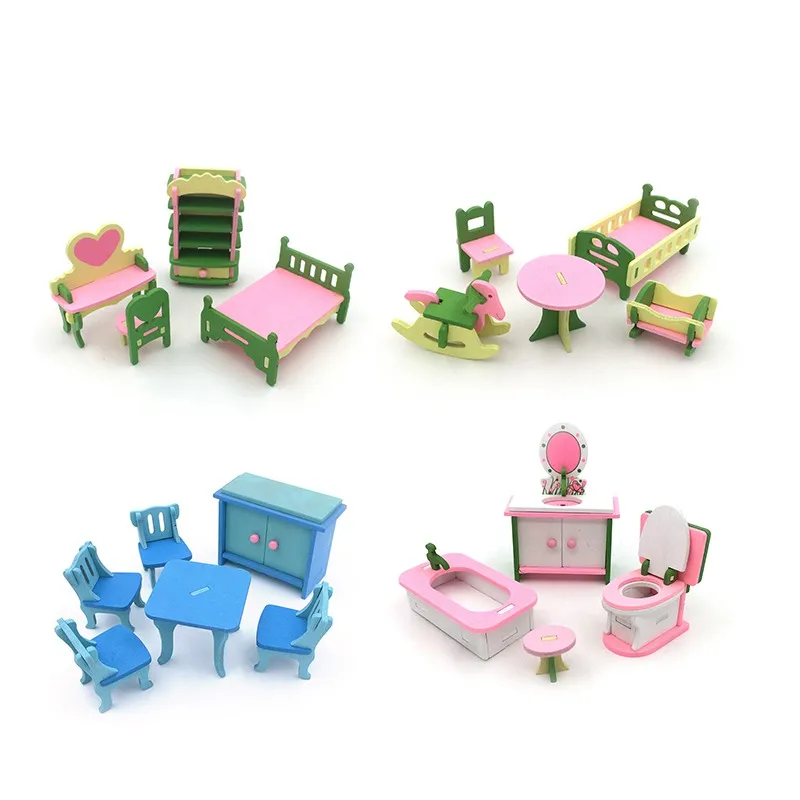 Pohištvo, Igrače, Lutke imajo določene Simulacije Lesena Otroška igranje Vlog, ki se Pretvarjamo, Igre, Igrače, nestrupeno Miniaturni Lutke za Fantje Dekleta