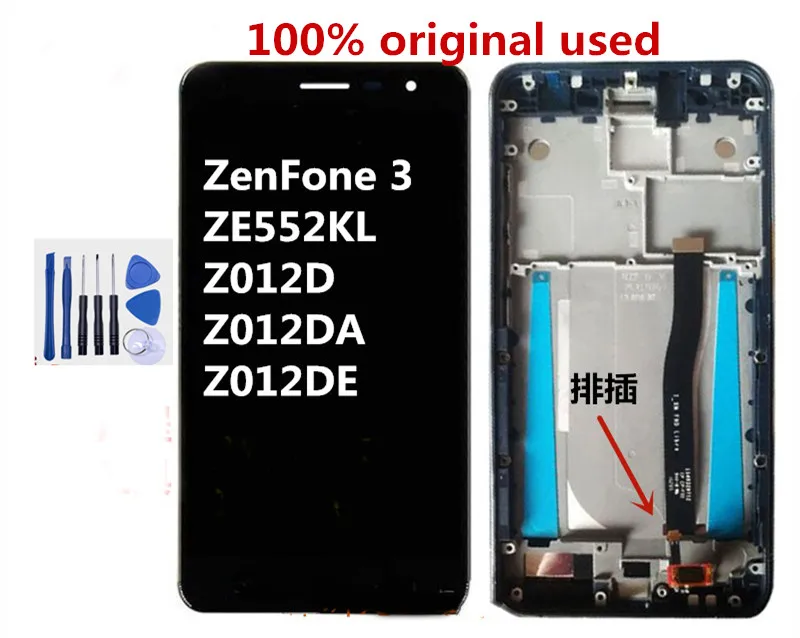 Prvotne za Asus Zenfone 3 ZE552KLwith okvir Asus Zenfone 3 ZE552KL Z012DE 5.5 LCD-Zaslon na Zaslonu na Dotik Zamenjava