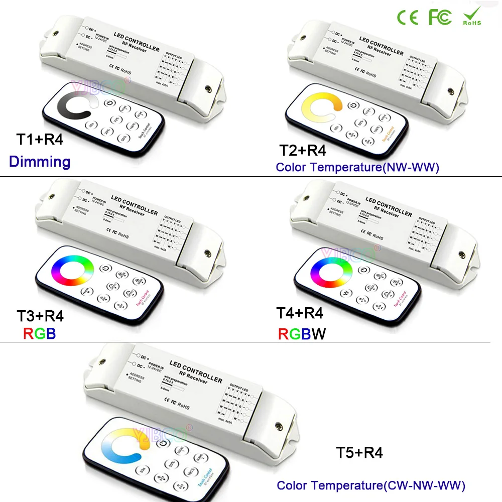Bincolor led zatemnitev/SCT/RGB/RGBW/CW SCT led dimmer Sprejemnik krmilnik+RF brezžično daljinsko za LED Trak Svetlobe žarnice,DC12V-24V