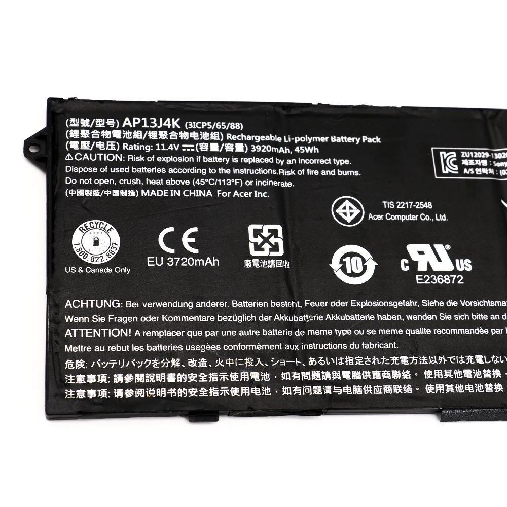 SHUOZB Nov Laptop Baterije AP13J4K AP13J3K 11.4 V 3920mAh Za Acer Chromebook C720 C720P C740 C720-2844 C740-C5U9 ZU12029-13020