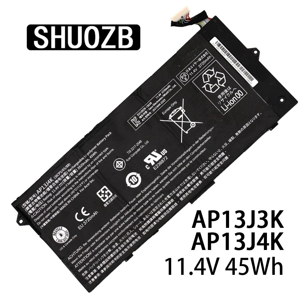 SHUOZB Nov Laptop Baterije AP13J4K AP13J3K 11.4 V 3920mAh Za Acer Chromebook C720 C720P C740 C720-2844 C740-C5U9 ZU12029-13020
