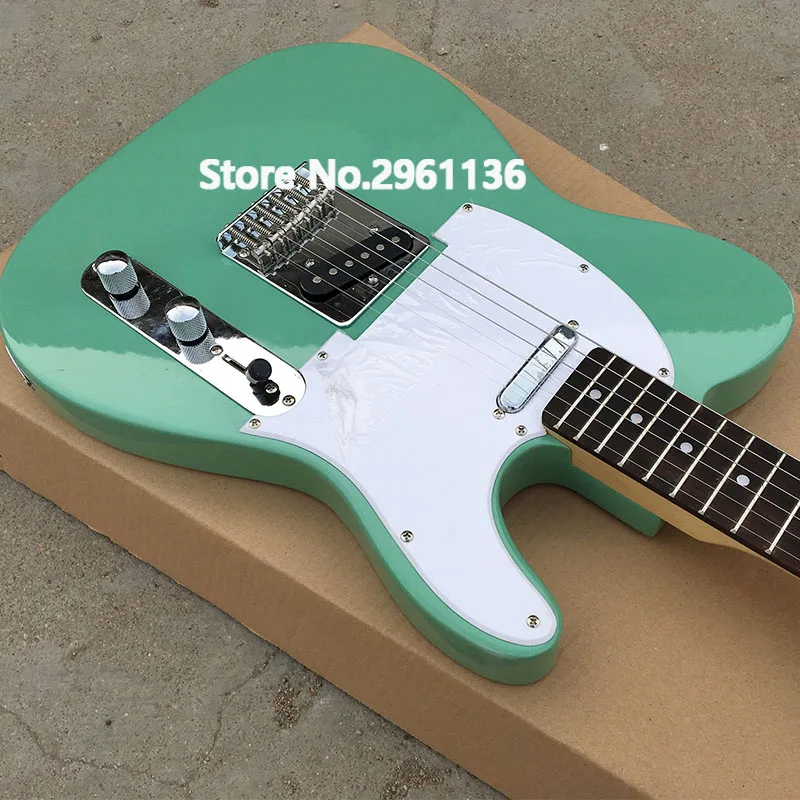 Visoka kakovost električna kitara,TL slog,Basswood telo z Javorjev vrat,Zelene barve,po Meri električna kitara,brezplačna dostava