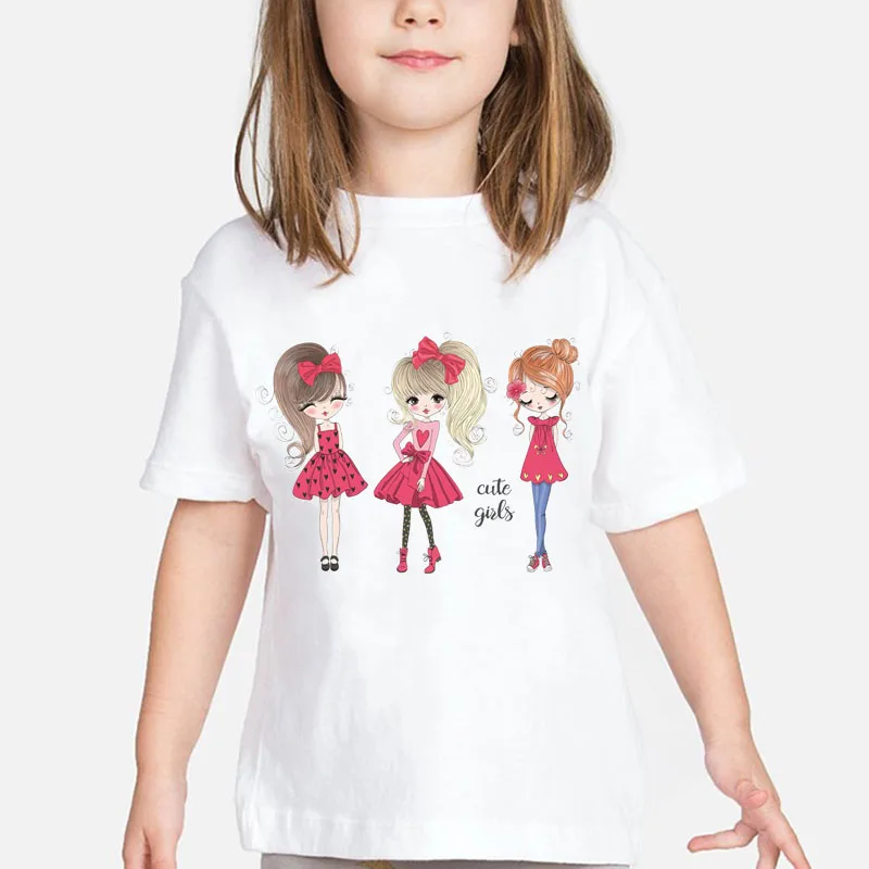 T-shirt za dekleta Baletni plesalec roza ljubezen tiskanja dekleta tshirt kawaii otroci oblačila darilo za rojstni dan vrhovi za dekleta harajuku majica