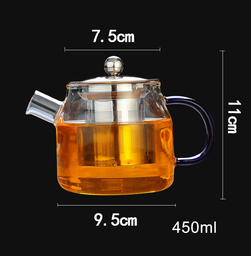 Visoka kakovost Stekla Cvet Čaj Pot 450 ml,Kava TeaCup Čajnik Listov Čaj, Kava, Zeliščni Steklenico Praktično pot