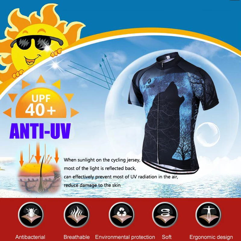 X-Tiger 2020 Pro Poletni Quick-Dry Kolesarjenje Oblačila MTB Kolo Jersey Set Dirke Kolesarska Oblačila Anti-UV Kolesarjenje oblačila Za Moške