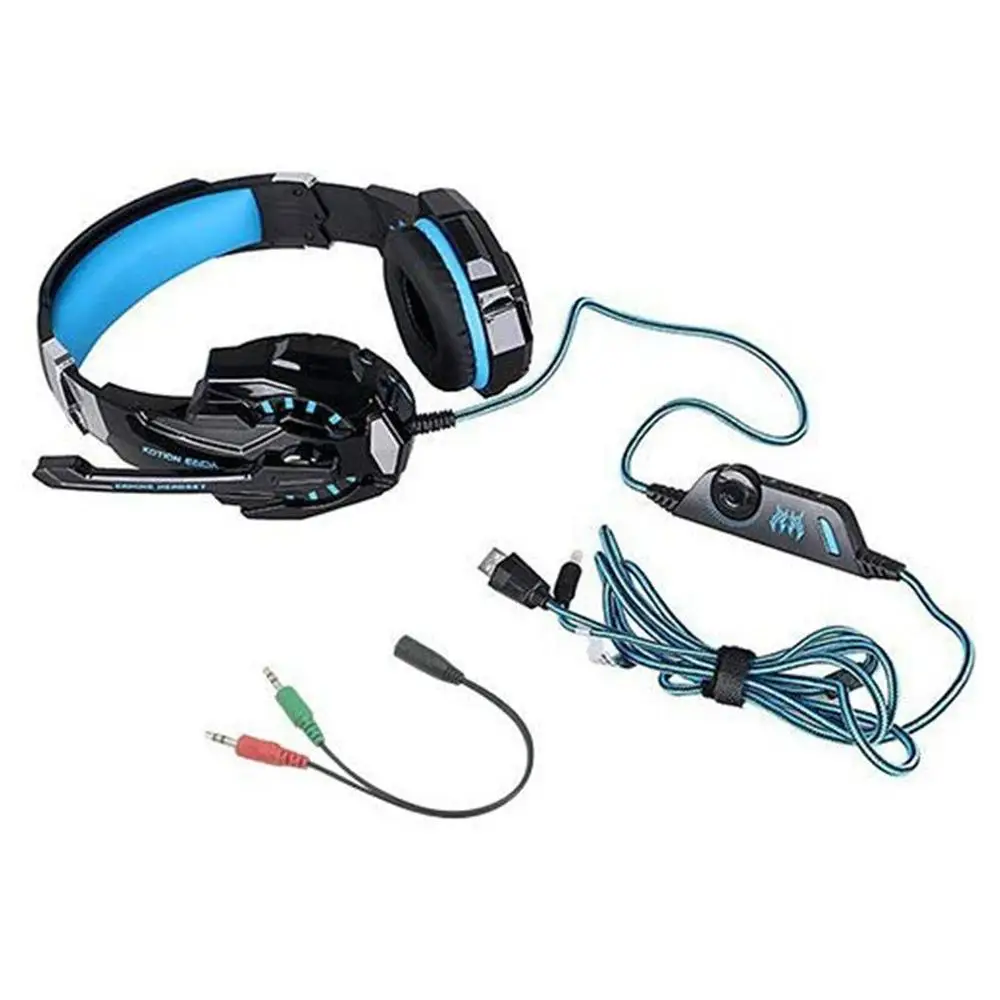 G9000 Gaming Žične Slušalke z Mikrofon Stereo Visoke Natančnosti, ki Svetijo Led Osvetlitev Slušalke Avdio za Mp3 Slušalke za Gamer