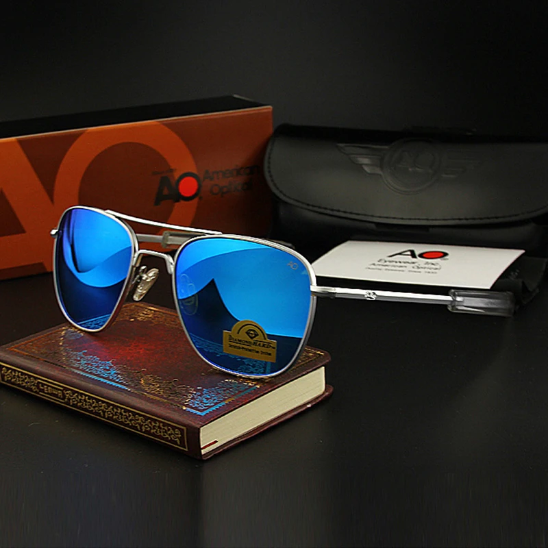 AO sončna Očala Barva Stekla Objektiva Moške blagovne Znamke Oblikovalec Ameriške Vojske, Vojaški Pilot, sončna Očala OP55 OP57 Original škatli Vrh Kakovosti