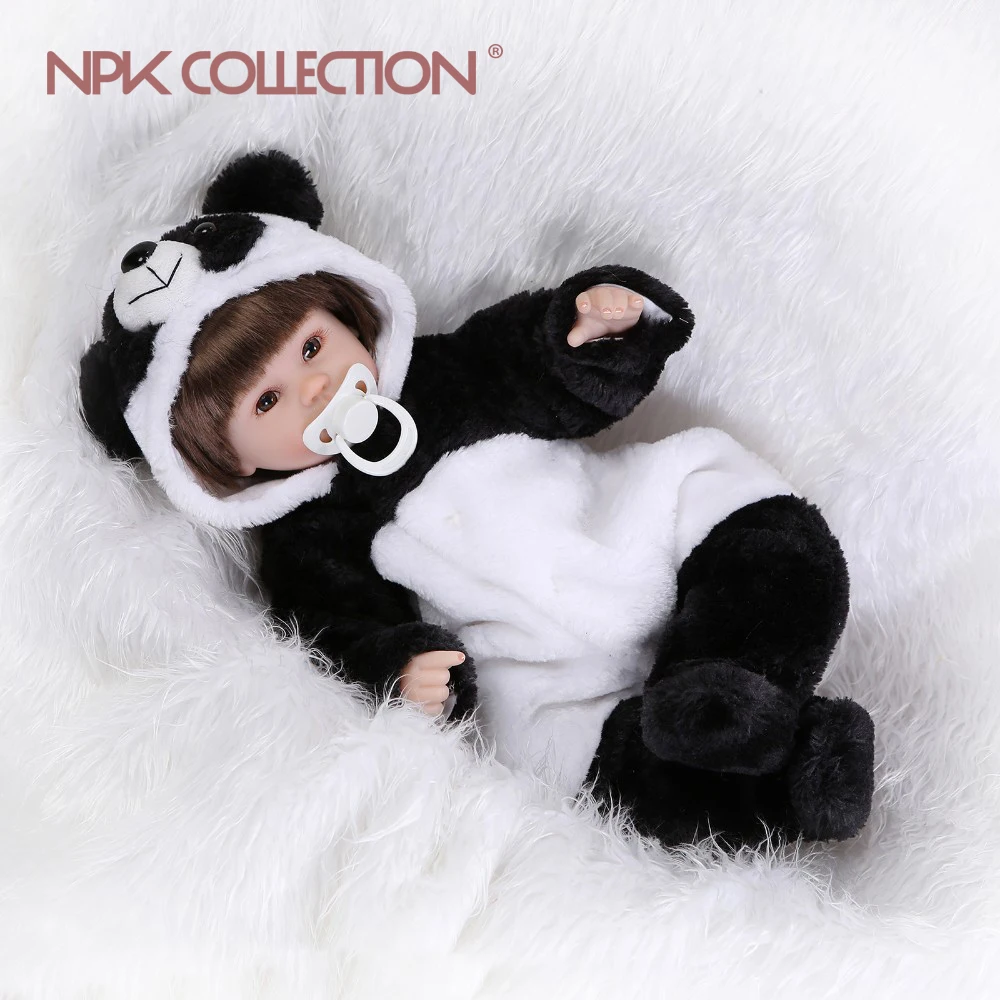 NPKCOLLECTION 17inches veren boneca prerojeni panda lutka rodi dete mehko silikonsko vinil pravi dotik lutka lep newborn baby