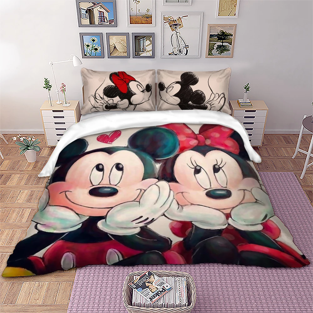Disney Mickey Miške Minnie Posteljnina Nabor Otroci Otroci Risanke Disney Rjuhe Kritje Pillowcases Twin Polno Kraljica King Size Postelja Določa