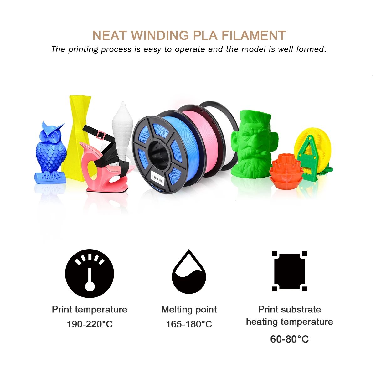 KAIGE PLA 3D Tiskanje Žarilno 1.75 MM 1 KG/Roll S Konico Plastike, ki je okolju Prijazen