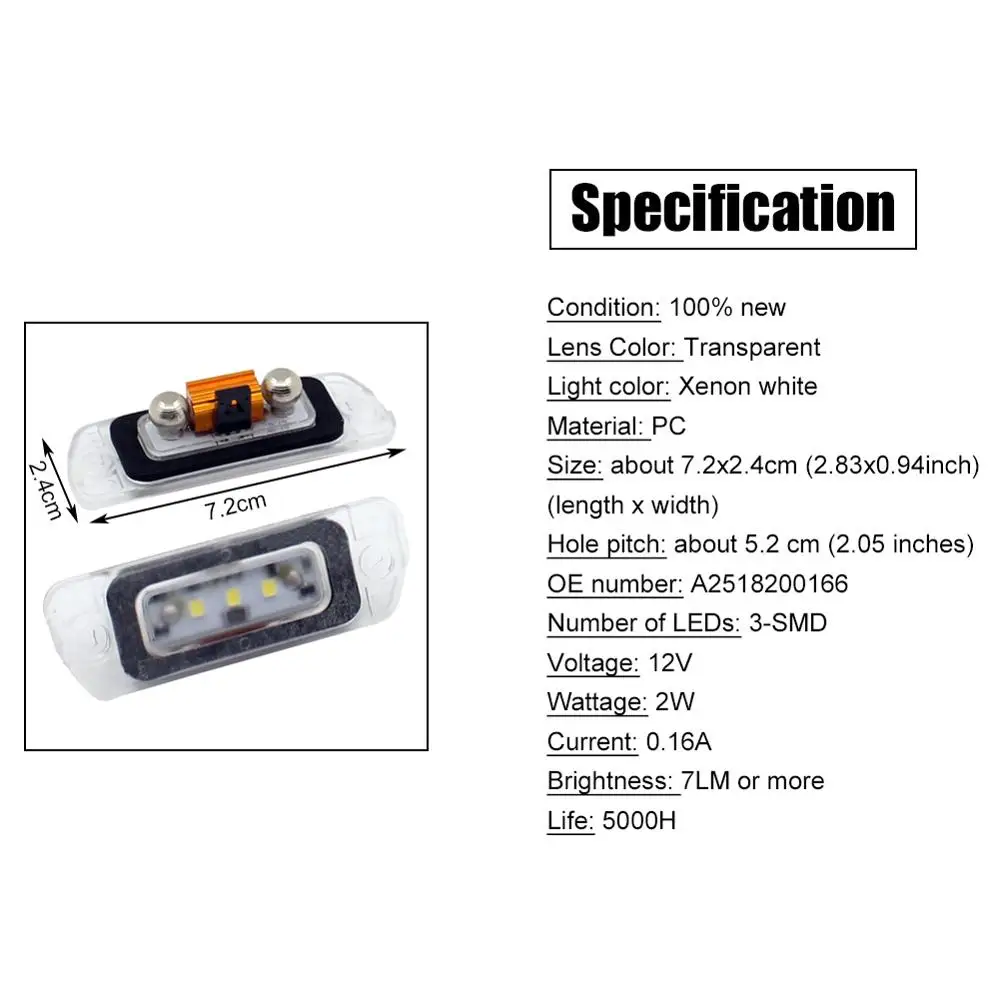 Primerna za Mercedes-Benz LED Tablice Svetlobe X164 W164 W251 GL ML R Razreda 2006 2007 2008 2009-2012 LED Luč registrske Tablice