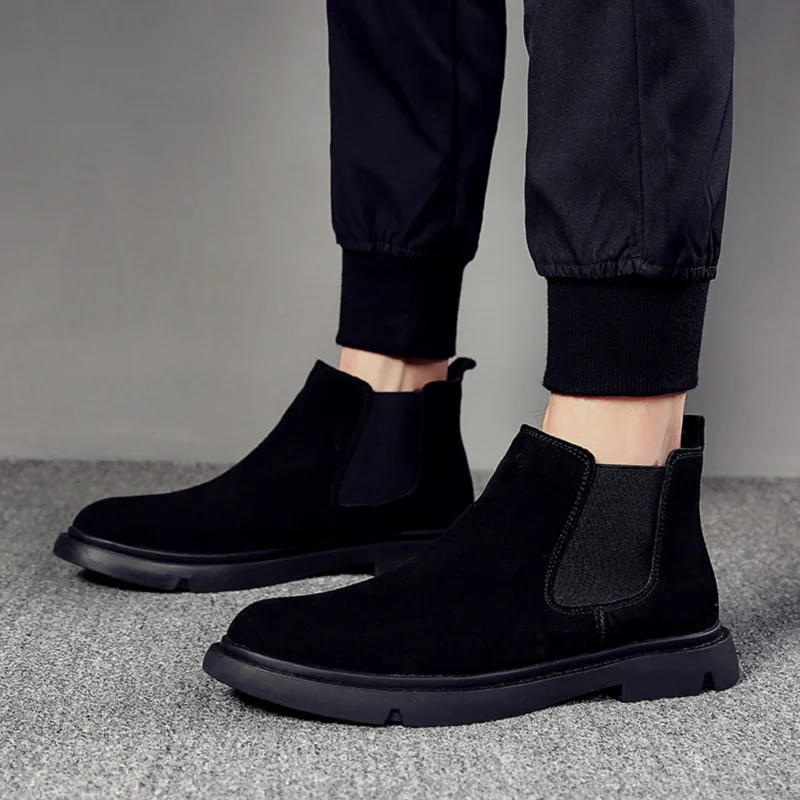 Korejski design luksuznih modnih mens škornji črni naravnega usnja čevlji chelsea boot jeseni, pozimi gleženj botas hombre chaussures človek