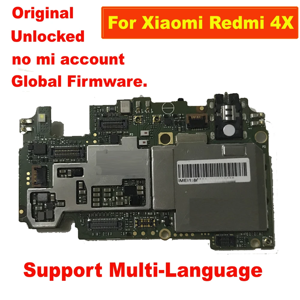 Original Odkleni Za Xiaomi Redmi 4X Mainboard Elektronske Plošče, matične plošče, flex Vezja Pristojbina Kabel Globalni FirmWare