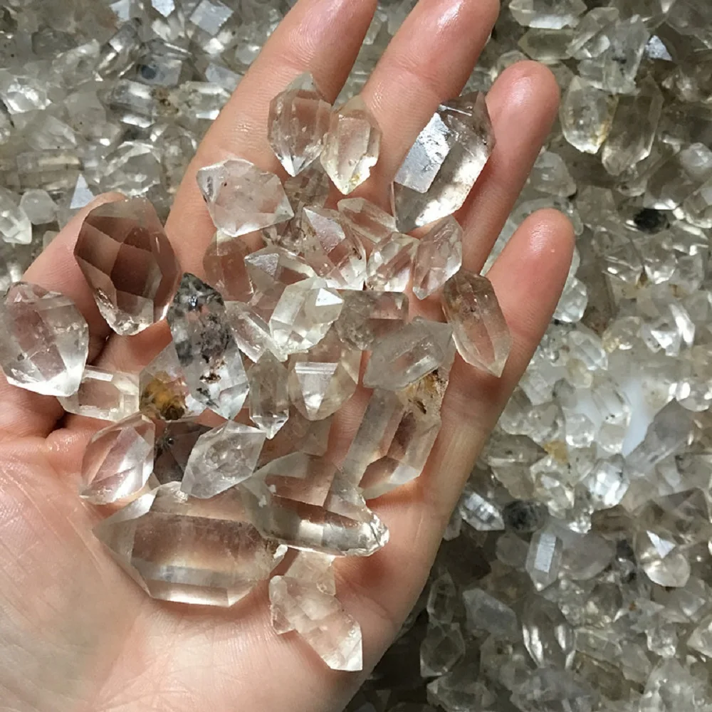Naravni Herkimer Diamant Quartz Crystal Dvojne Točke Mineralnih Osebkov wicca Zdravljenje Zdravljenje Reiki Kamen Stolpec Točke Sevanja