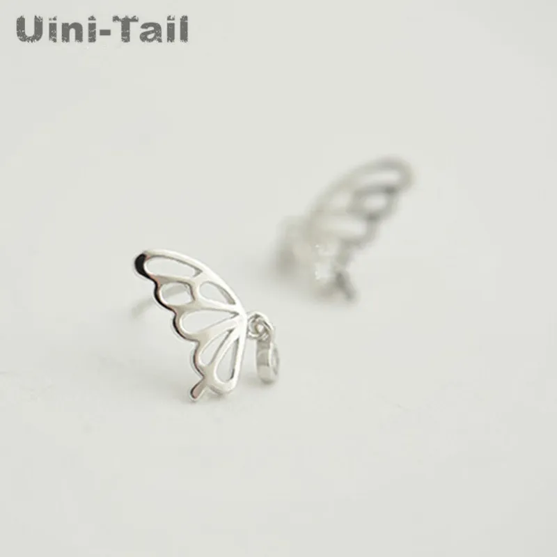 Uini-Rep nova zasnova 925 sterling srebro metulj uhani Koreja sveže temperament preprosto sladko mini modni uhani