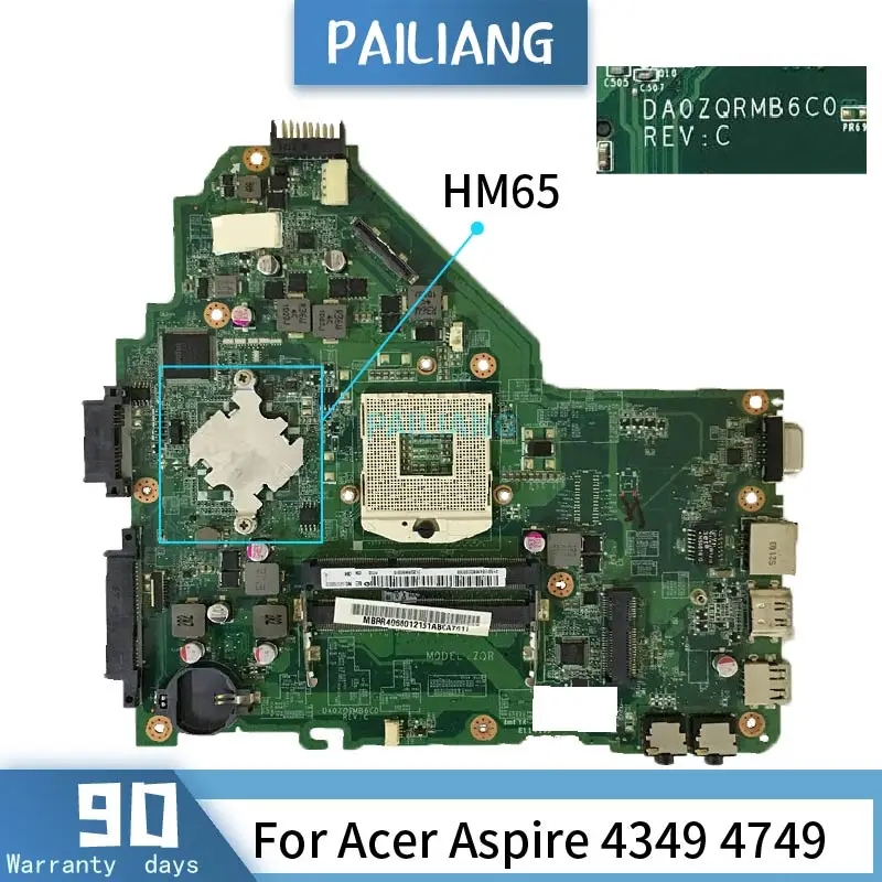 DA0ZQRMB6C0 Za Acer Aspire 4349 4749 HM65 Prenosni računalnik z matično ploščo Mainboard preizkušen OK
