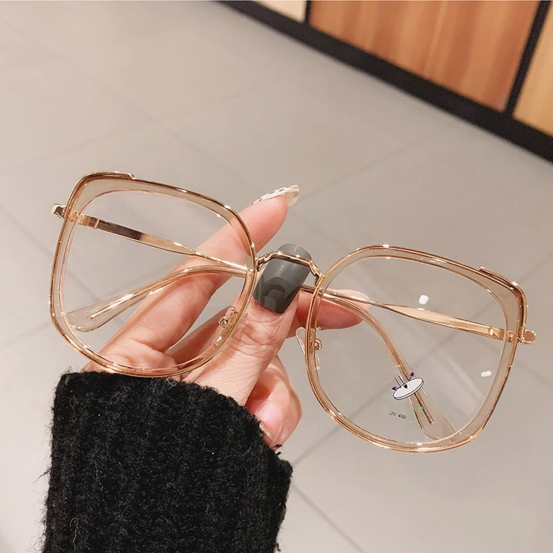 2021 Nov Modni Veliki Kvadratni Anti-modra Očala Okvir Ženske Letnik Optični Računalnik Očala Moških Očala Oculos Feminino