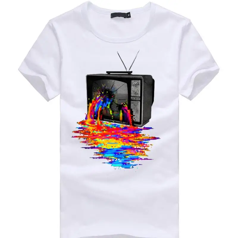 SWENEARO Poletje Priložnostne Kratka Sleeved 3D TV Tiskanja Smešne Majice za Moške High-End Bombaž Vrhovi Tees Velikost 5XL Moška majica s kratkimi rokavi Moški