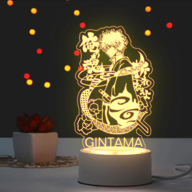 Anime Številke Sakata Gintoki Kuroko Tetsuya 3D LED Night Light Akrilna Light Spalnica Domače Vzdušje, Dekorativne Svetilke Darila Svetlobe