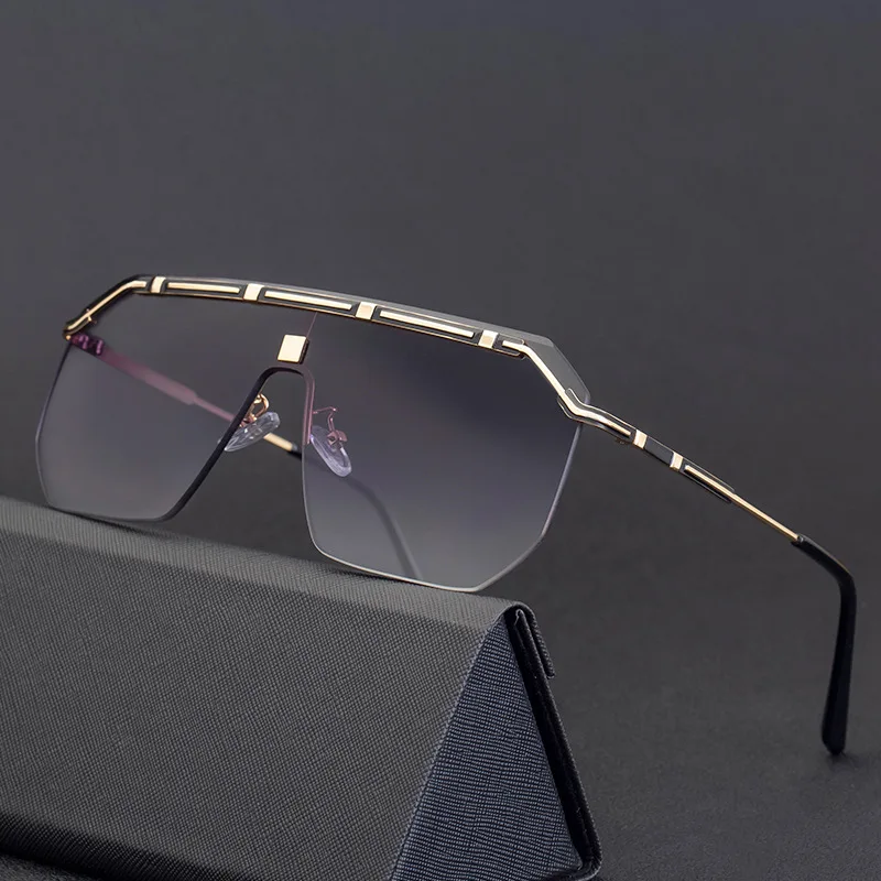 Novi 2021 moških euramerican moda ulica snap sončna očala UV400 kovinski obrezovanje polje brez okvirjev za sončna očala